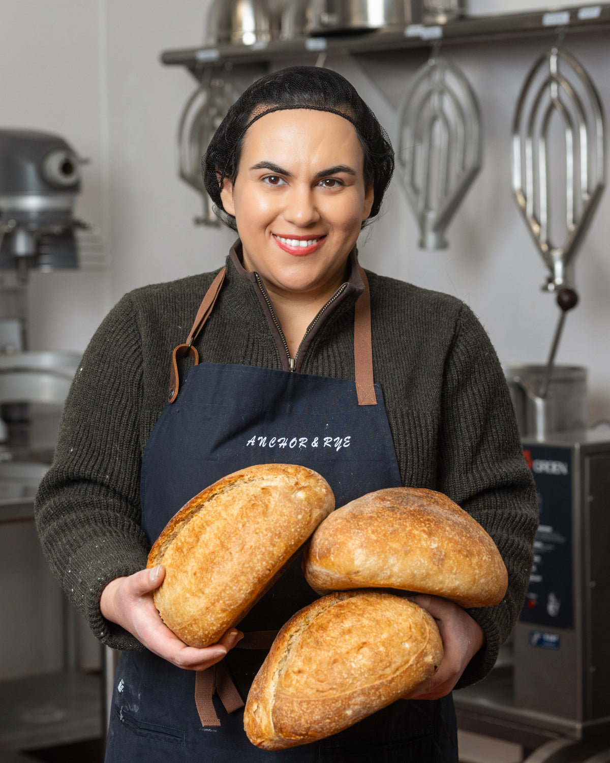 Alaleh, founder of Anchor & Rye, in the bakehouse
